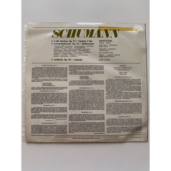 Robert Schumann Dezso Ranki LPX 11554 LP Vinyl Record Hungaroton Shrink EX Piano - Picture 2 of 6